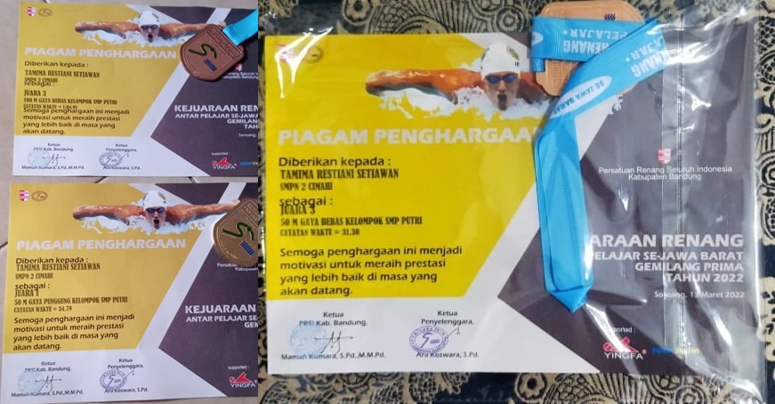 Tamima Restiani Setiawan, Kejuaraan Renang Antar Pelajar Jawa Barat 2022.